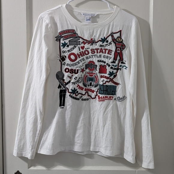 Belle Pointe Tops - Belle Pointe White & Red Ohio State University T-Shirt
